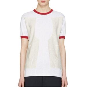 Ganryu Comme Des Garçons Ringer Sweatshirt Shirt Heathered Grey Mixed Media